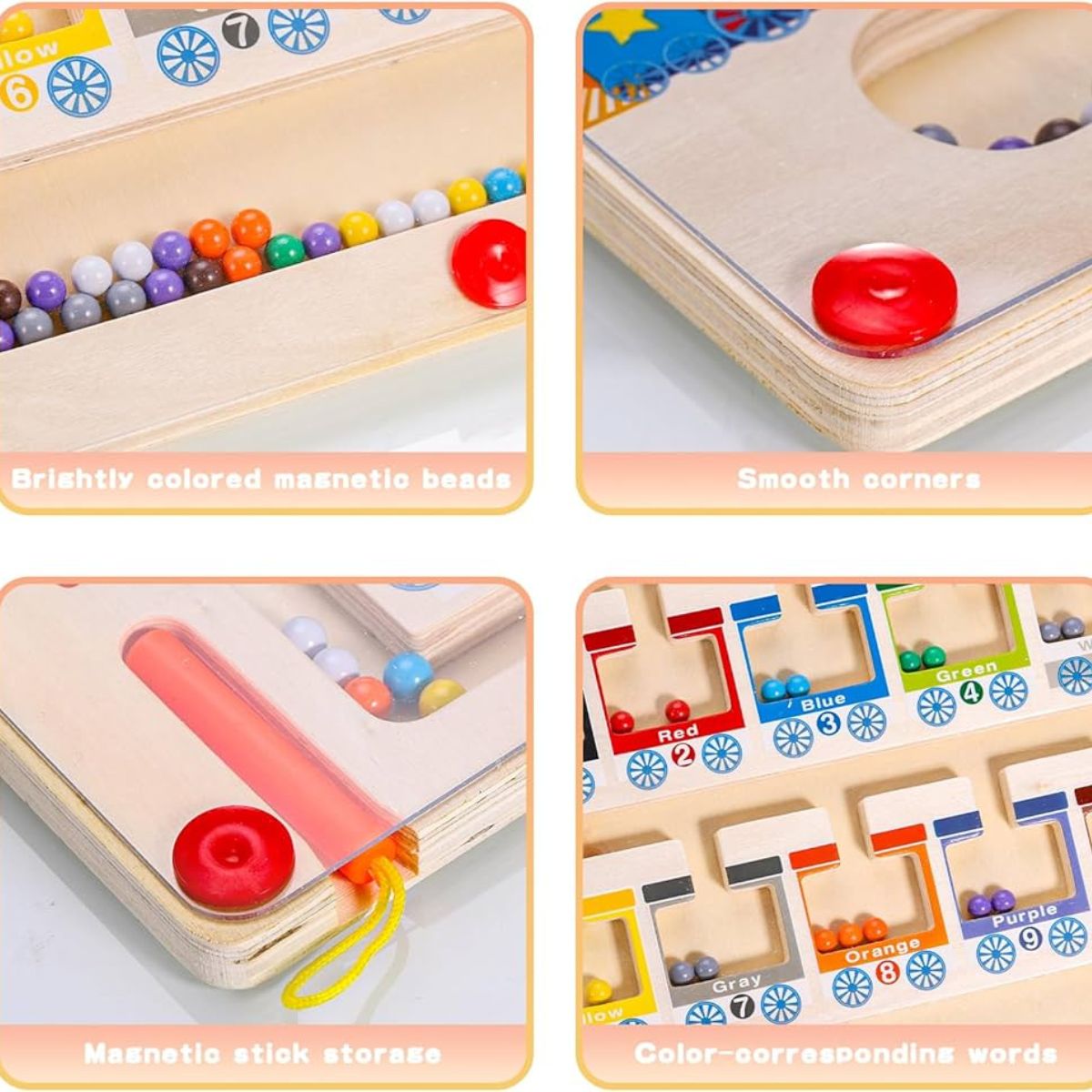 Magnetic Color Number Maze – Wooden Toy - Image 6