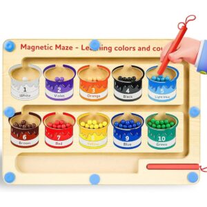 Magnetic Color Number Maze – Wooden Toy