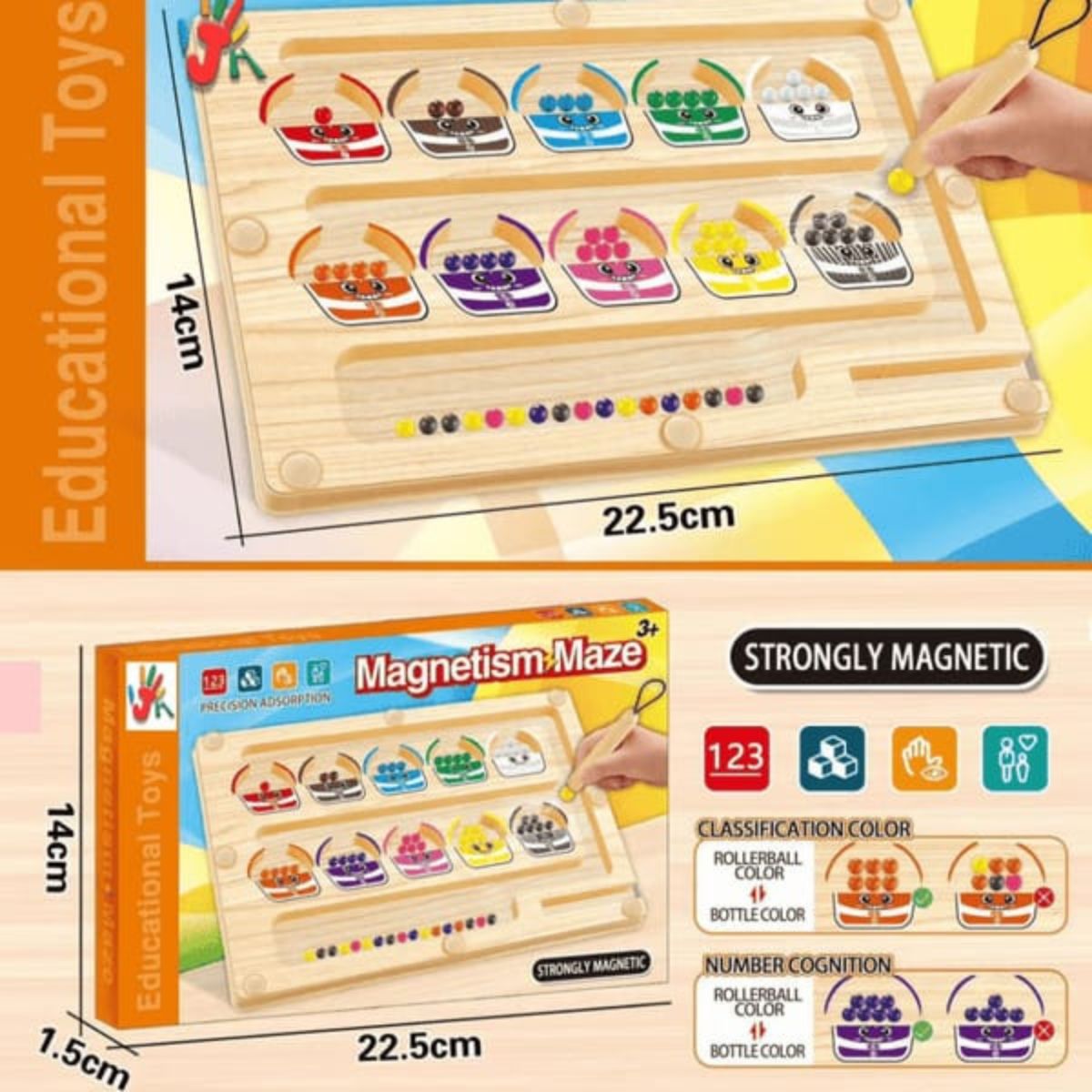 Magnetic Color Number Maze – Wooden Toy - Image 4