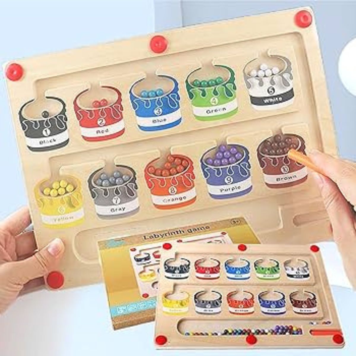 Magnetic Color Number Maze – Wooden Toy - Image 3