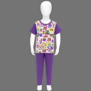 Kids Cartoon Printed T-Shirt & Shorts Set