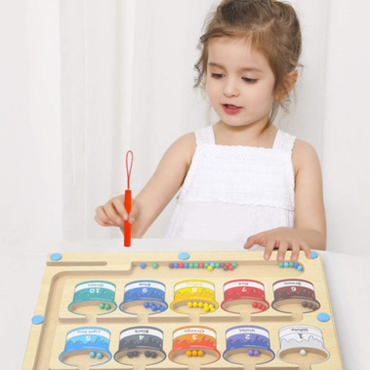 Magnetic Color Number Maze – Wooden Toy - Image 2